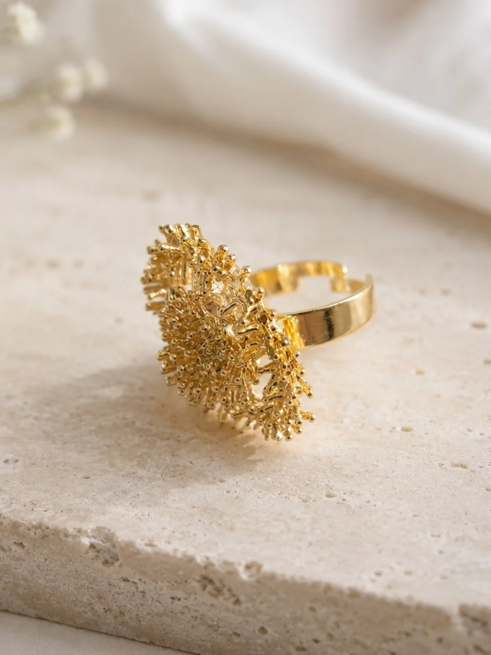 Gold Floral Statement Ring – Elegant Women's Jewelry